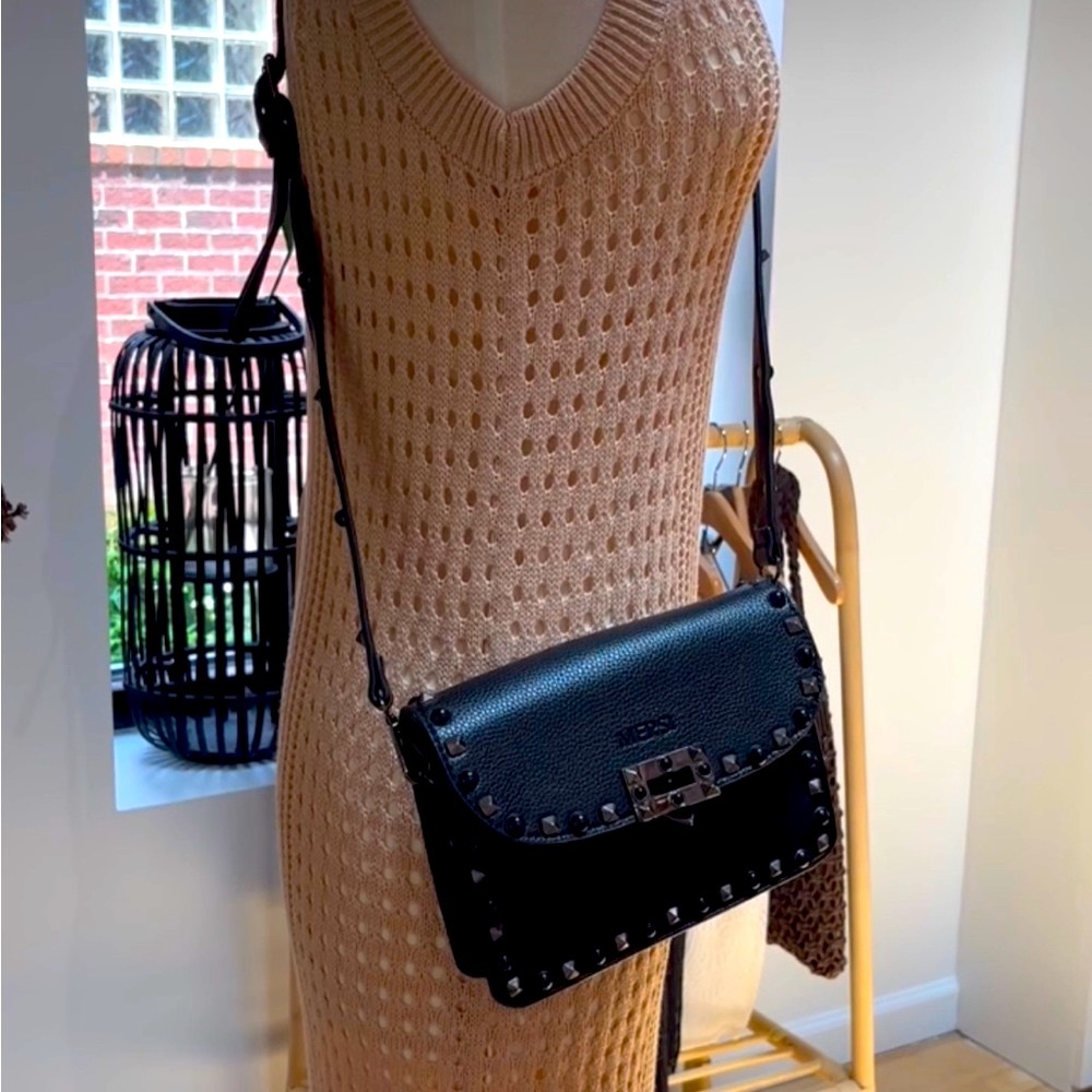Mersi Vegan Leather Black Crossbody, Like New